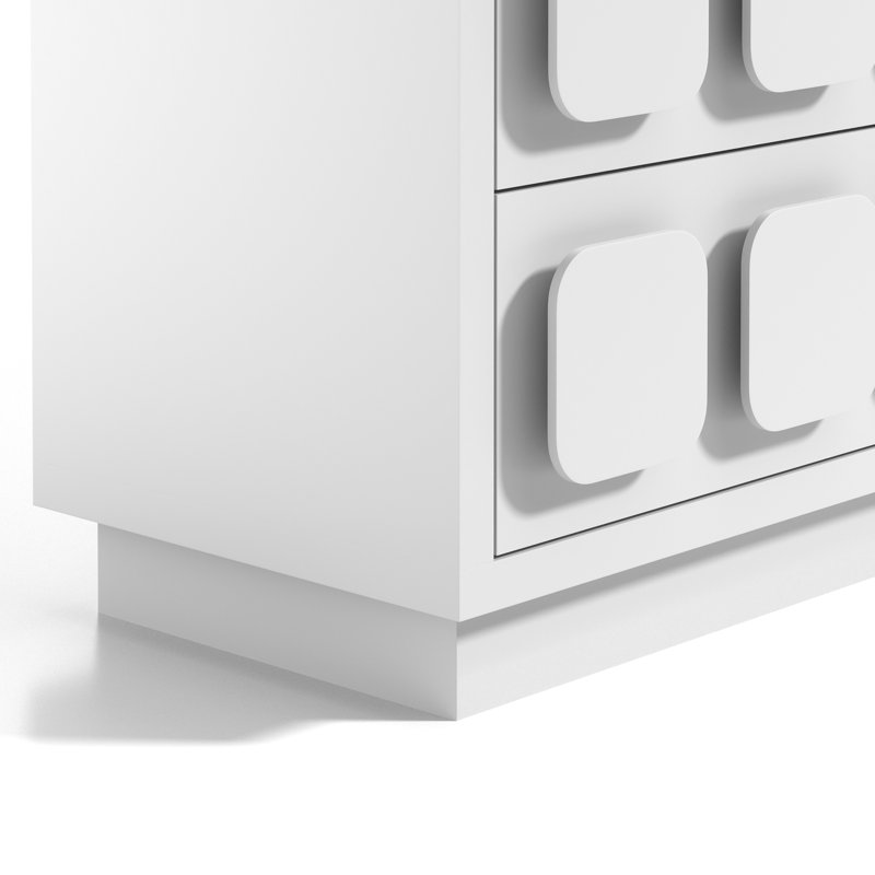 6 Drawer 47.2" W Double Dresser, White