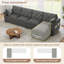 4 Seater Chenille Sofa & Chaise-327546701