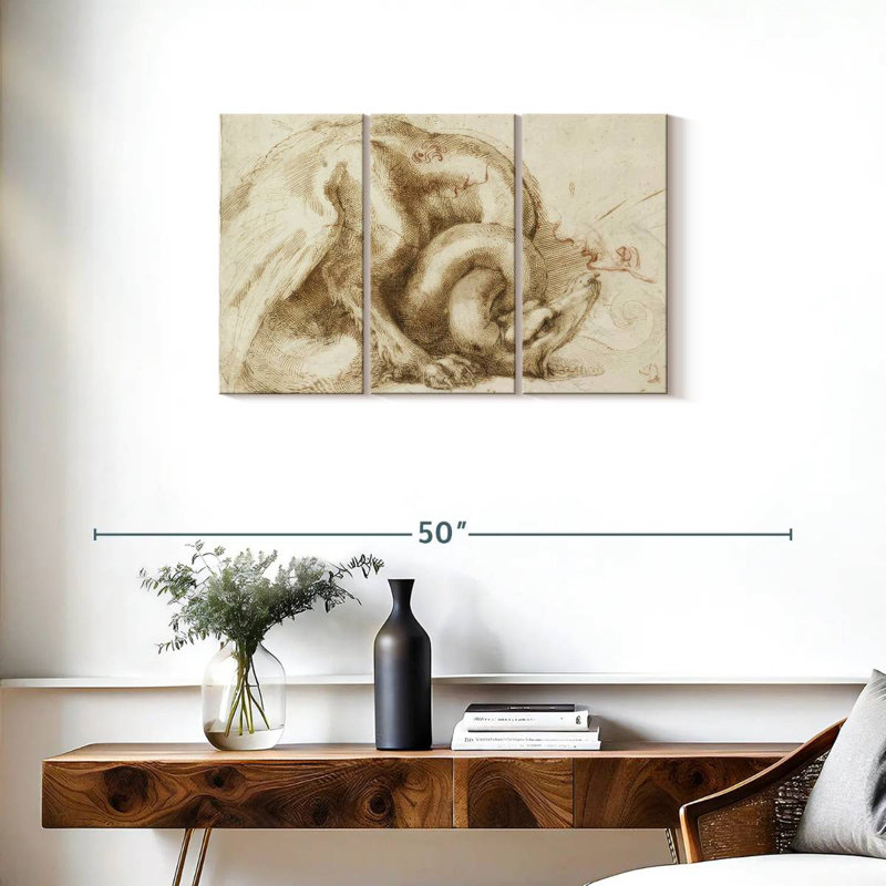 Dragon Brampt Recto et autres croquis, H 20 po x l 33 po