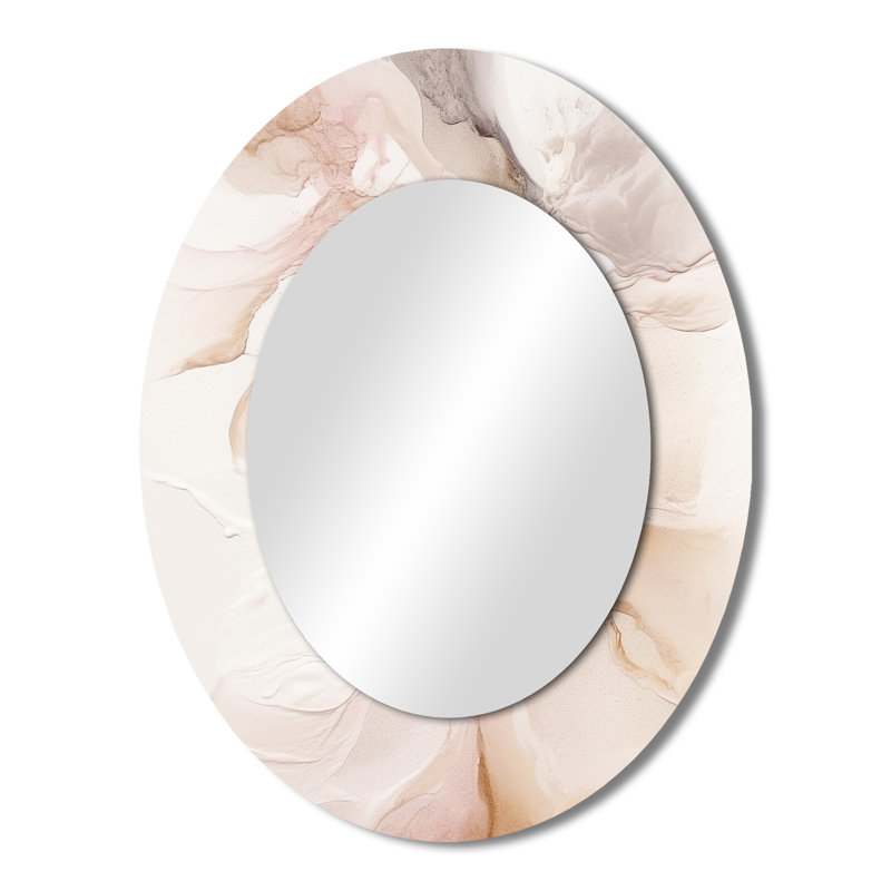 Miroir mural brun brun délicat II délicat - ovale brun, 43 po x 33 po