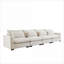 Canapés-lits | Siège moderne pour 4 personnes avec siège et 4 coussins de taille | Beige | Velours côtelé