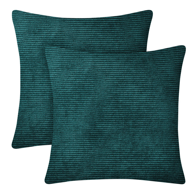 Swipe Stripe Velvet Cushion Covers - Set of 2, Emerald