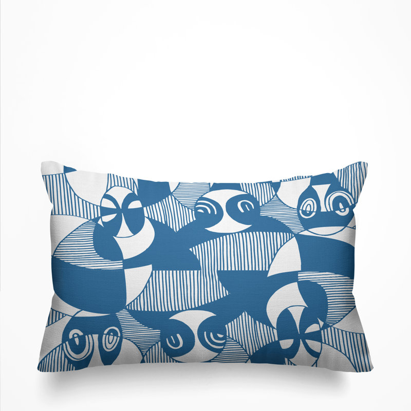 Housse de coussin d'extérieur et insert, Bleu