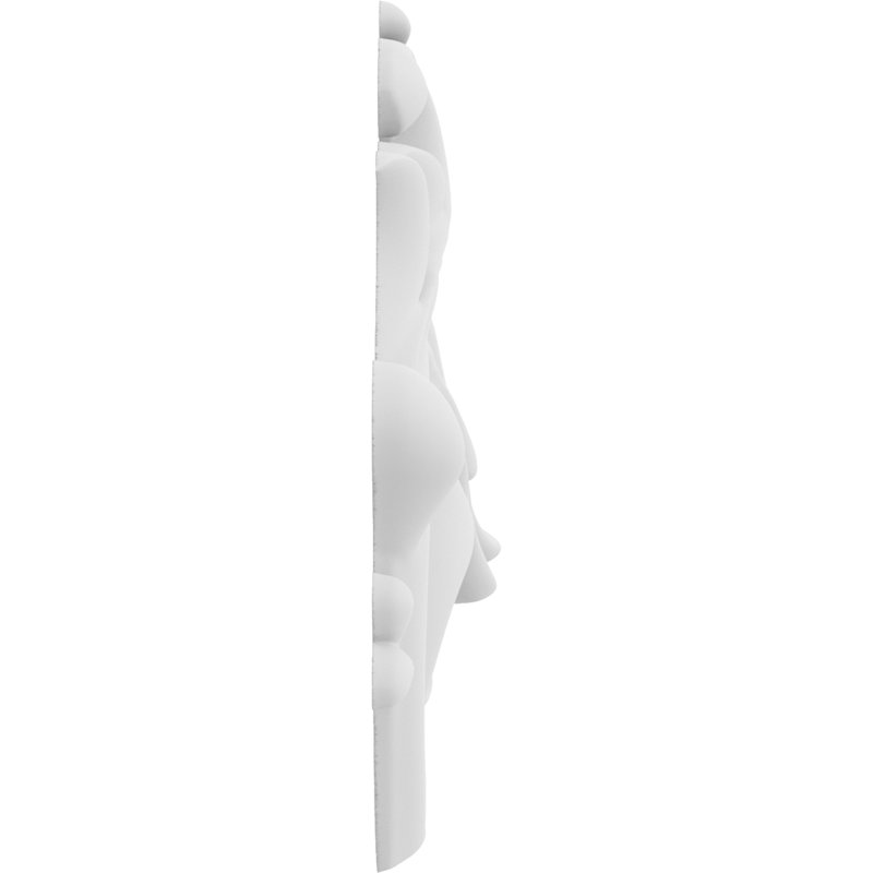 Applique Fayette Rosette, H 3,5 po x l 3,5 po x P 0,5 po, Gauche