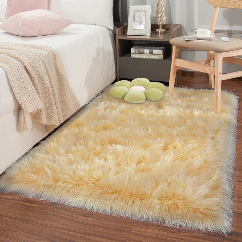 Jeremial Faux Sheepskin Indoor Rug, Rectangle 8' x 10'