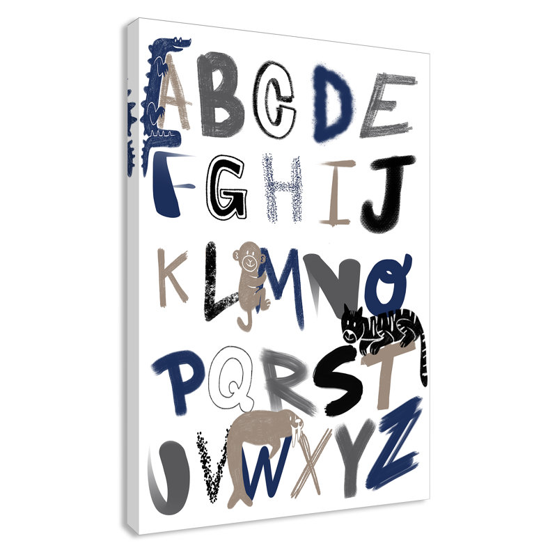 Critter Alphabet 1, impression sur papier, H 36 po x l 24 po x P 1,5 po, Canevas