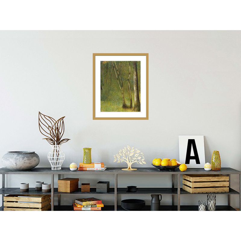 «The Forest at Pontaubert» par Georges Seurat, impression giclée encadrée, H 28,1 po x l 23,5 po