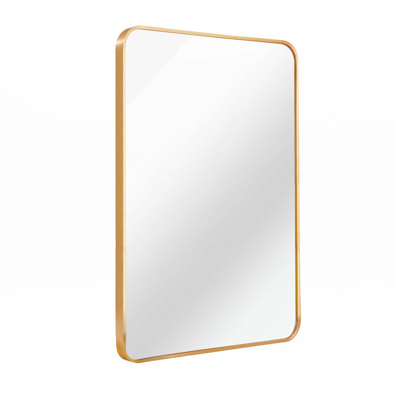 Metal Barhroom mirror, Gold, 36" x 24", Rectangle