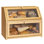 Farmhouse Bread Box For Kitchen Countertop Bread Box Double Layer Bamboo Wooden Extra Large Capacity Bin Kitchen Food Storage Container(Natural)