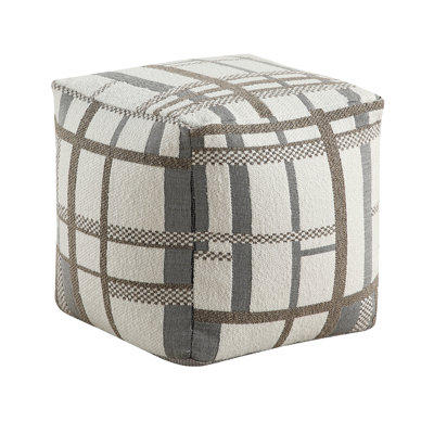 Fabric Upholstered Square Pouf - 300Lbs Weight Capacity, Non-Slip, 16"H, Multi-Color Accent Modern With Cover 16" Cube, Look