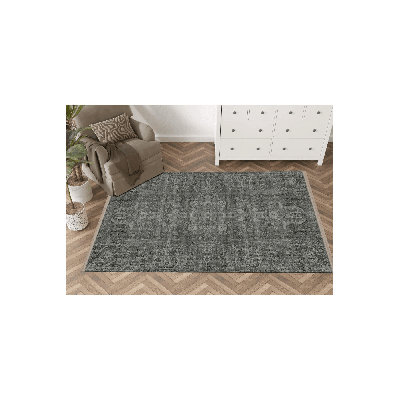 Grey-Themed Traditional Motif Ethnic Patterned Vintage Decorative Rug