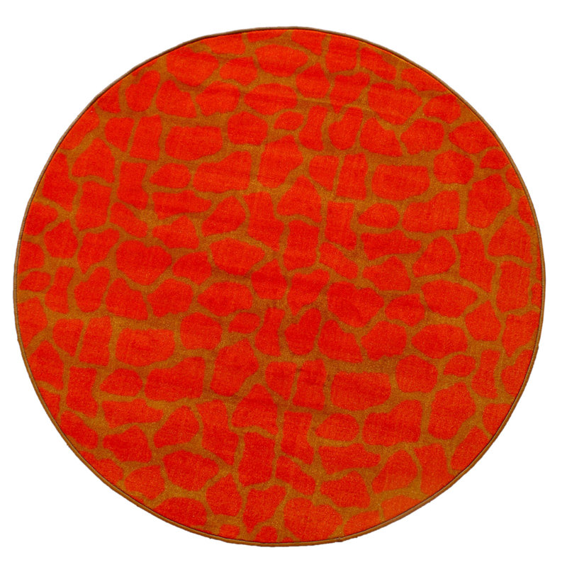 Tapis orange foncé Furnish My Place, Rond 8 pi