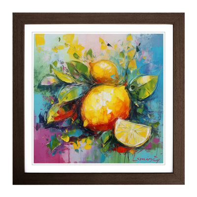 Lemon Fruit Fauvism - Framed Print