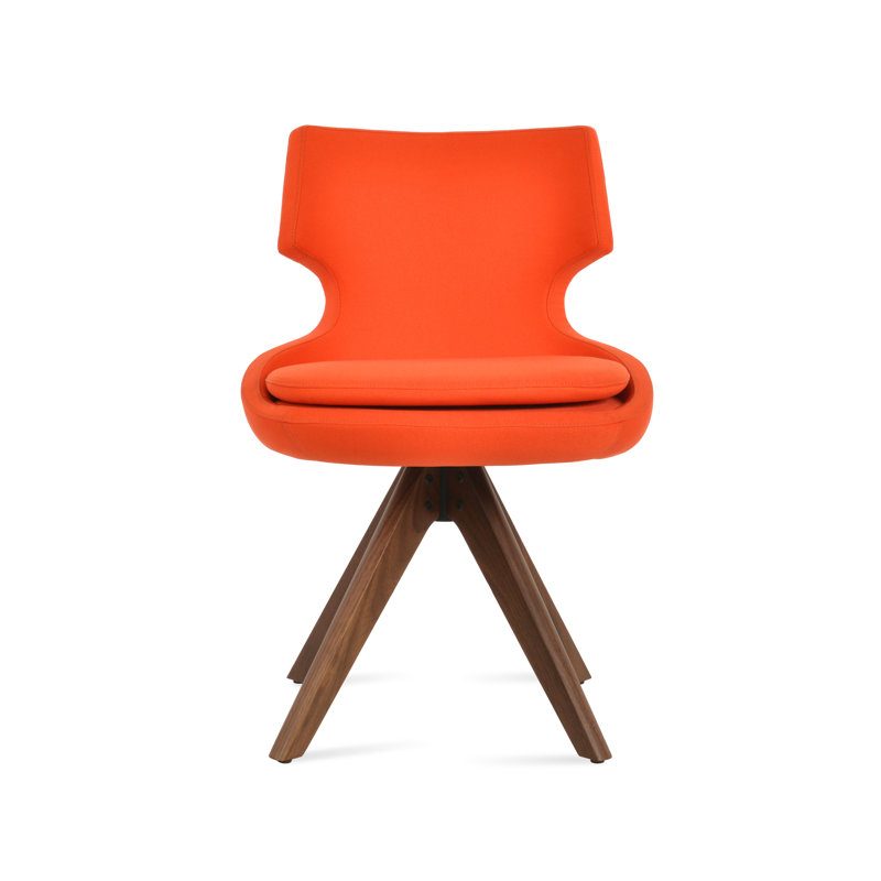Chaise pivotante Patara Pyramid, Noyer, Tissu orange Oslo