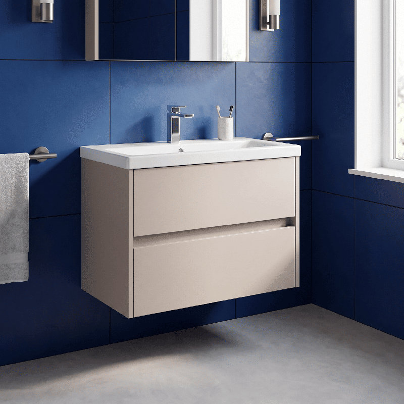 Havana Bathroom Vanity, Soft Linen, 81cm W