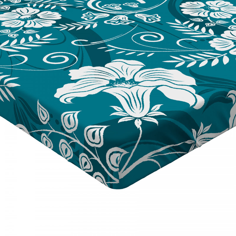 Microfiber Floral Fitted Sheet, Queen Fitted Sheet