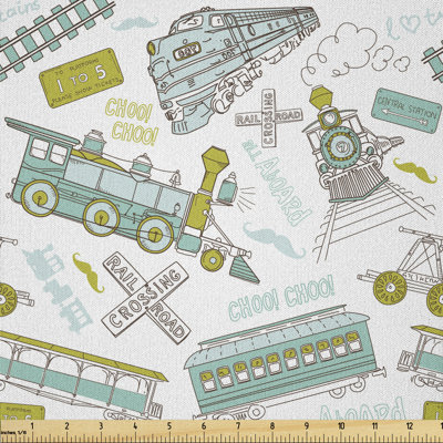 Darvens Train Boy Pattern Blue Green Number Plate Multi-Purpose Fabric