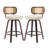 Modern Swivel Bar Stool Set Walnut Premium Bar Stools Upholstered Faux Leather Counter Height Bar Stools, Mid Century Modern Bar Stools-1785822156