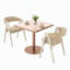 Table de salle à manger carrée moderne avec plateau en faux marbre, assemblage facile, structure en métal robuste, 31,5 pouces de diamètre-730059234-730059235