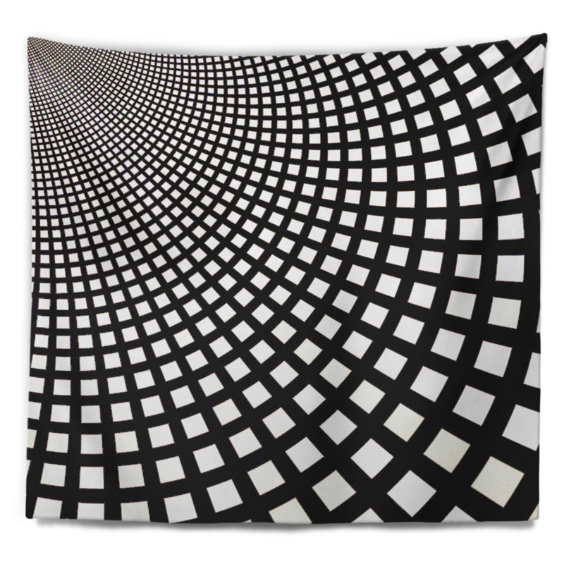 Tapisserie d’illustration en mosaïque de pixels carrée et fractale abstract, H 32 po x l 39 po