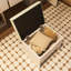 Meuble-lavabo de 41,3 po avec miroir coulissant et lumières DEL, coiffeuse avec tabouret de rangement, 3 tiroirs et 2 armoires RVB, bureau de coiffeuse avec tablettes ouvertes et station de charge, blanc