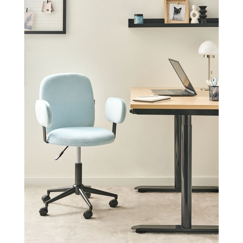 Office Chair, Velvet, Light Blue