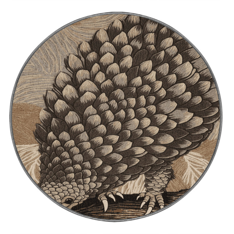  Tapis lavable pangolin, Rond 3 pi