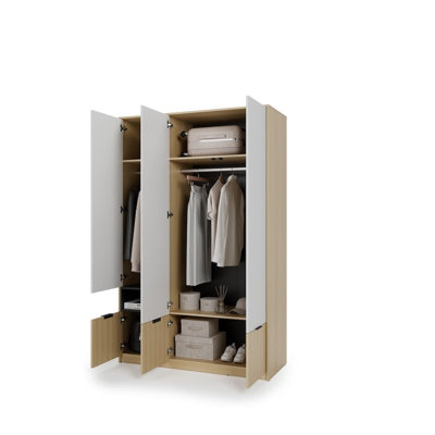 Bethony White and Oak Copenhagen Wardrobe 140cm