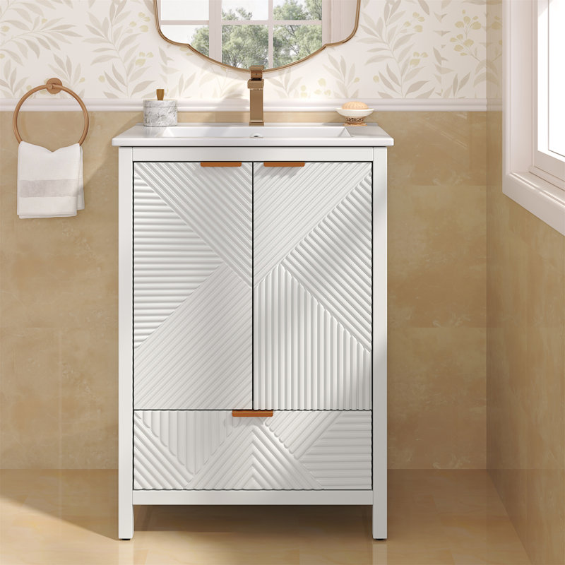 Meuble-lavabo 24 po avec lavabo, Blanc