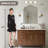 Aremi Contemporary Scalloped Arch Top Bathroom Vanity Mirror | Stainless Steel Frame-373023111-358908453