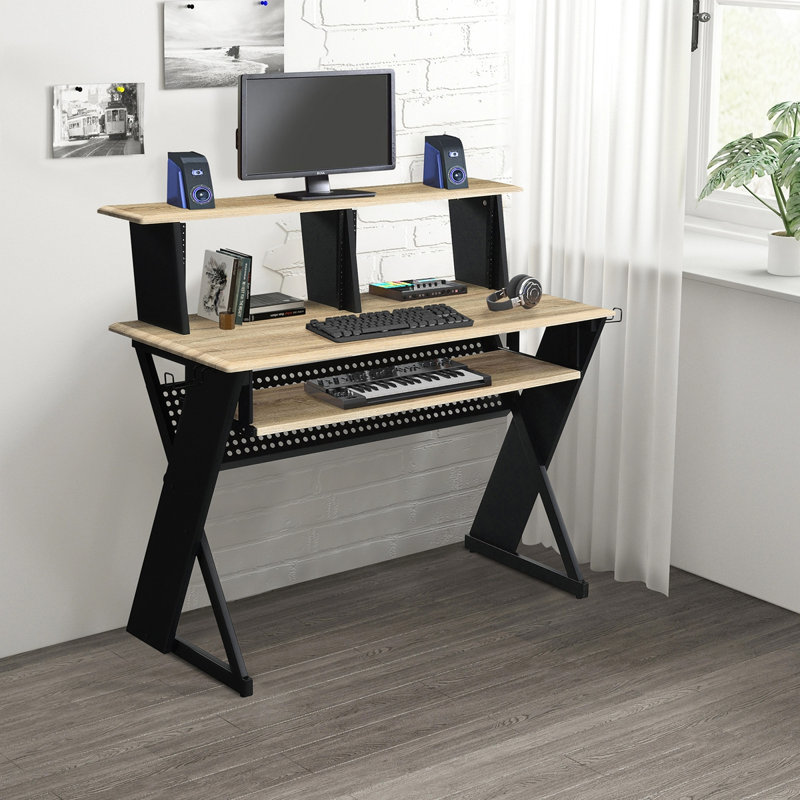 Bureau de musique avec gestion des câbles