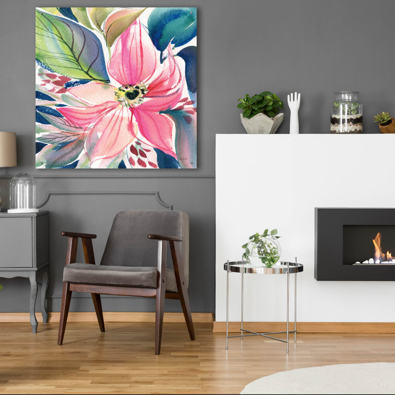 Art mural en verre floral Floral Burst 1 'par Kristy, H 36 po x l 36 po x P 0,2 po