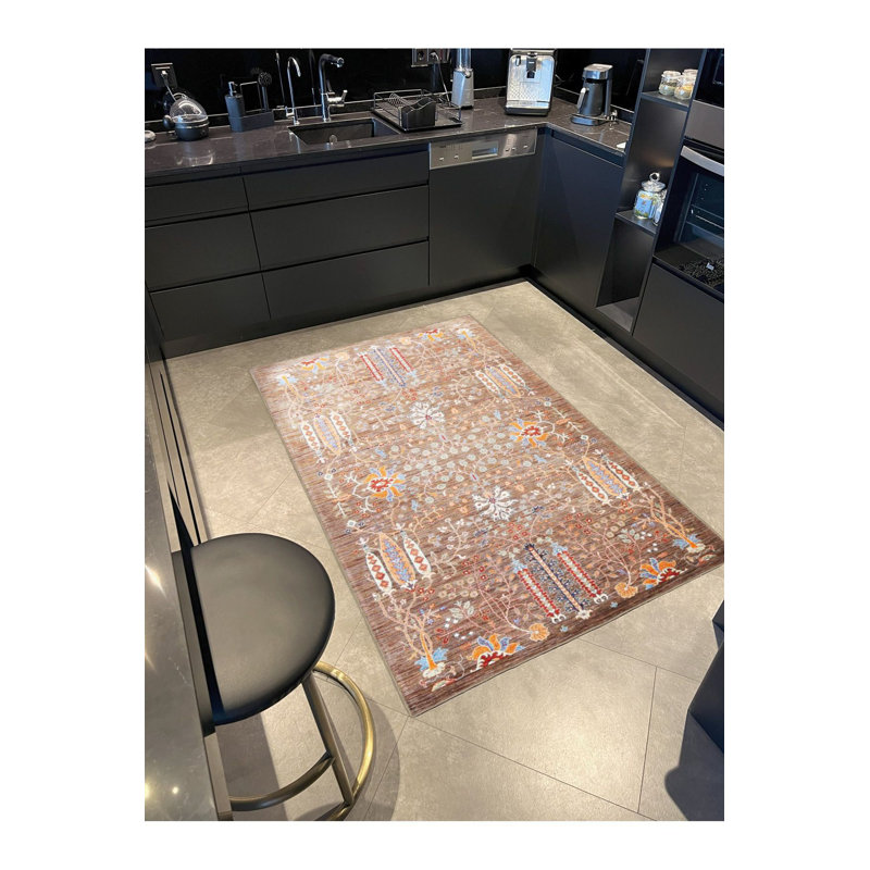 Tapis beige lavable à la machine, Carré 3 pi 3 po