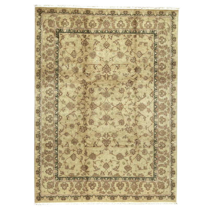 Tapis rectangulaire en laine noué à la main