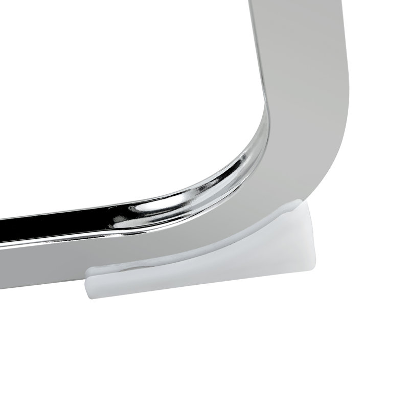 Chaises de salle à manger cantilever modernes en similicuir avec base chromée (paquet de 2), Gris clair