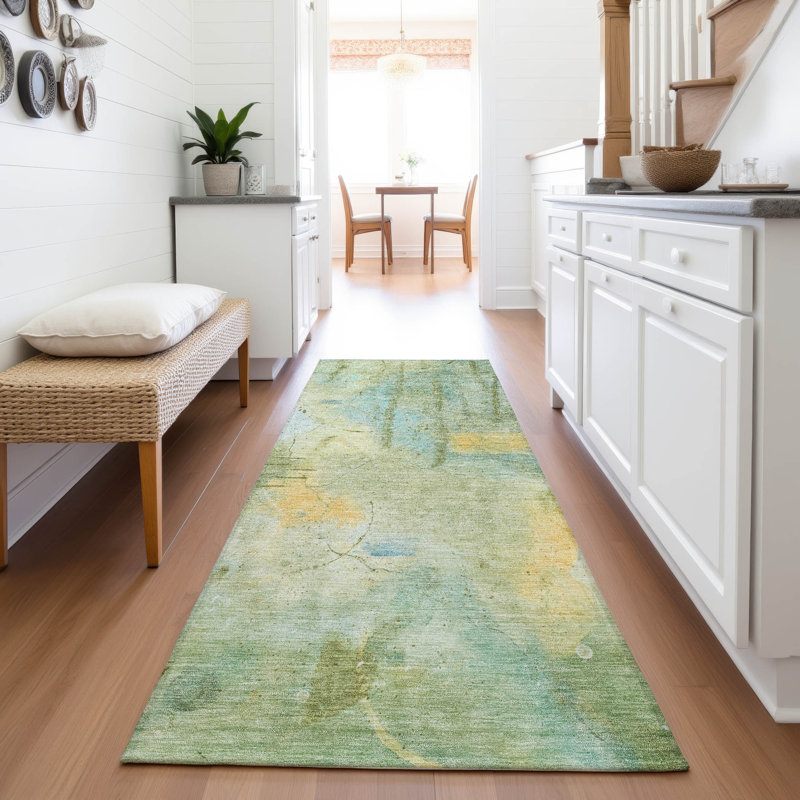 Tapis intérieur / extérieur lavable à la machine Xhevrie, Tapis de couloir 2 pi 3 po x 7 pi 6 po