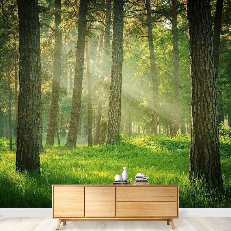 Forest Nature Landscape Peel & Stick Clear Border, 66" L x 96" W
