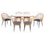 Ensemble de salle à manger long avec coussins 62,8 po Andice-46010274