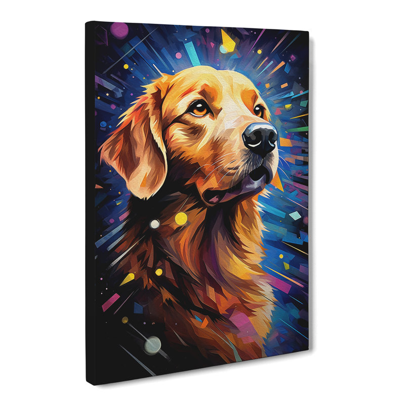 Golden Retriever Futurism - No Frame Print, 76cm H x 50cm W x 3cm D