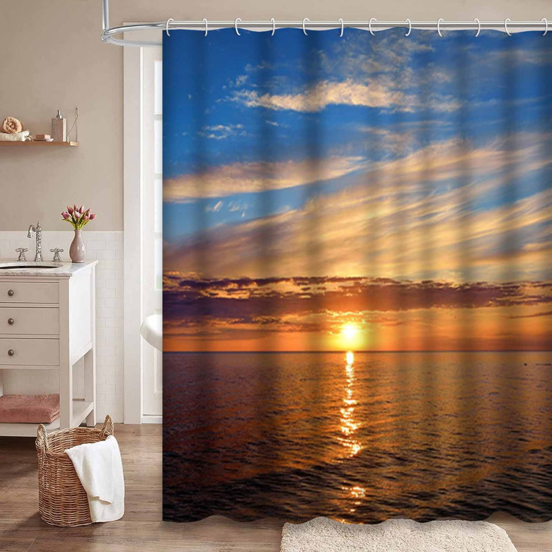 Ciel ouvert, coucher de soleil, eau, plage, bleu, nuage, jour, couleurs, chaleur, crépuscule, 12, crochets, L 72 po x l 72 po