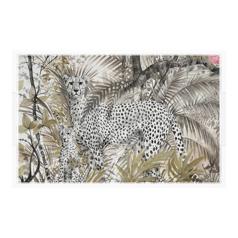 Arcadia Chettah Acrylic Rectangle Decorative Tray, 22.5"W x 14.5"D x 2"H
