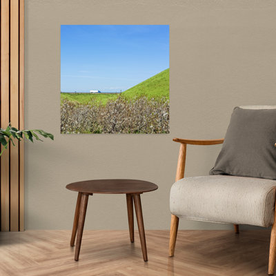 Almond trees with Semi truck moving on highway in the background US Interstate 5 California USA 1 Piece Wrapped Canvas Wall Art