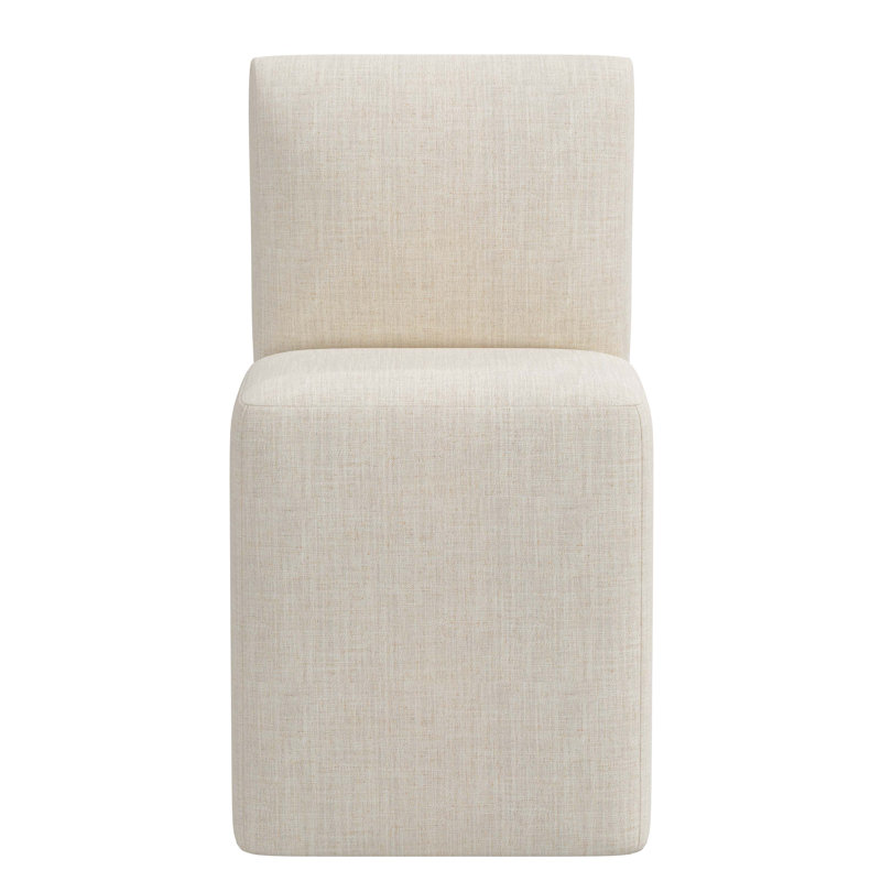 Chaise rembourrée Mendy, Lin classique talc