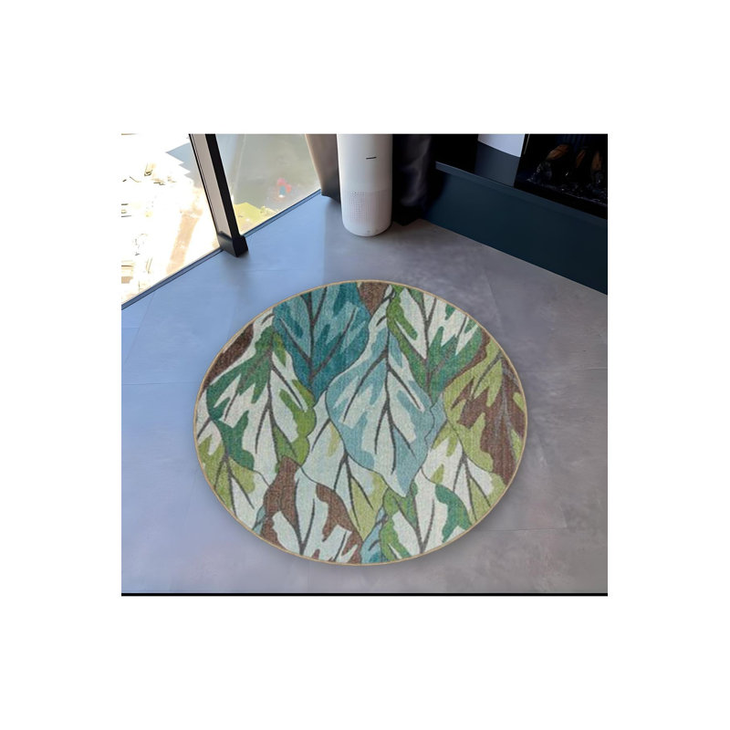 Tapis rond rond lavable à la machine, Sous-tapis rond 3 pi 3 po inclus