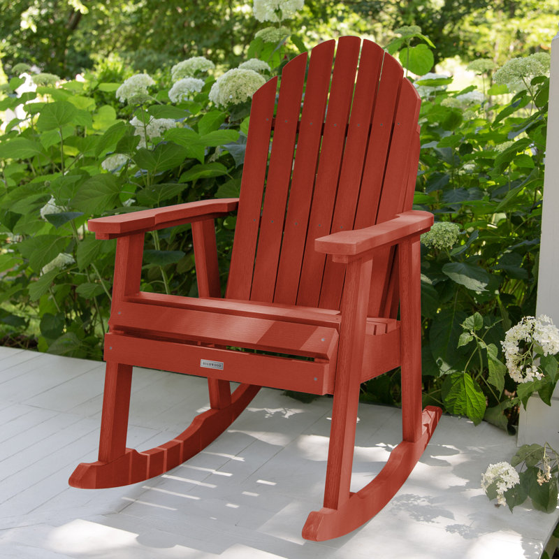 Hamilton Recycled Plastic Adirondack Rocking Chair, Red