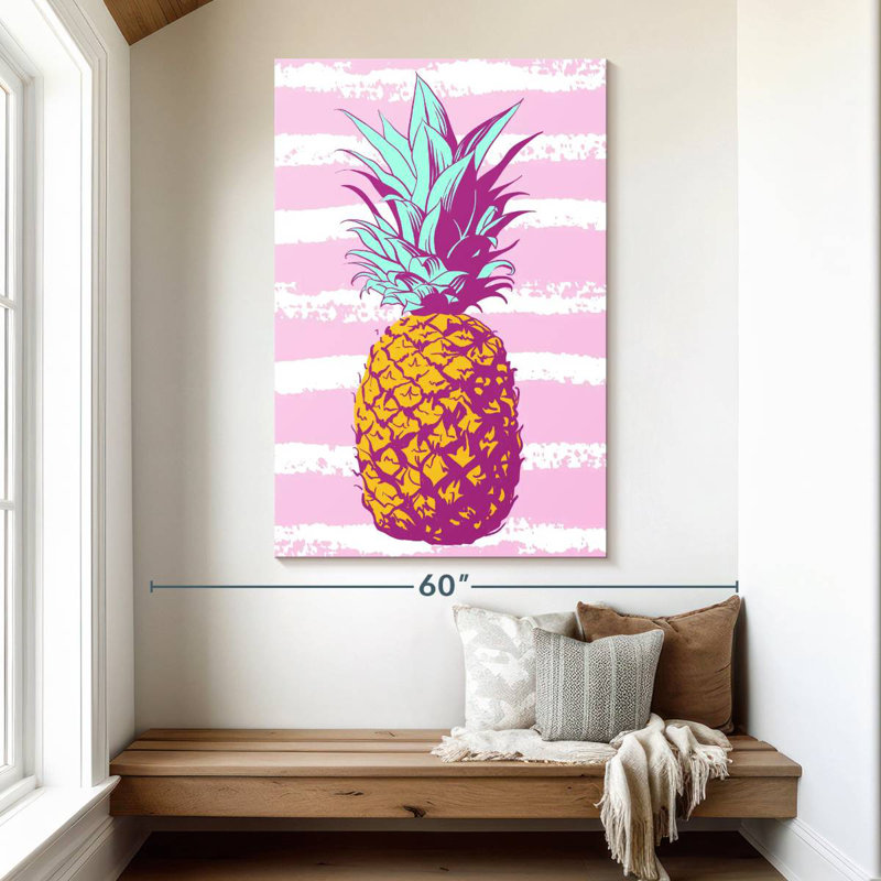 Yarlin Pastel Stripes Pineapple, 51" H x 34" W