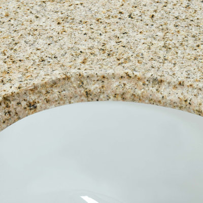 61'' Desert Gold Granite Double Bathroom Vanity Top with Sink