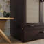 Grand lit escamotable avec panneau en rotin et centrale électrique, armoire en bois de pin pour une élégance compacte-118038047