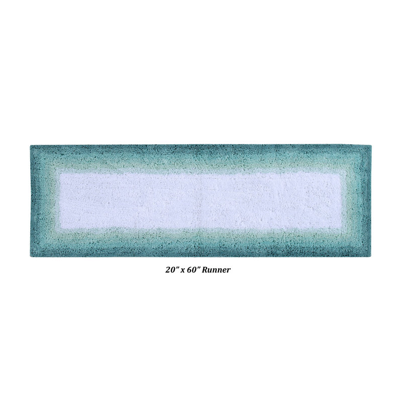 Benine Premium 100% Cotton 3 Piece Bath Rug Sets with Non-Slip Backing, Machine Washable, Luxurious Ombre Pattern Super Absorbent & Tufted Weave Bath Mat for Bathroom