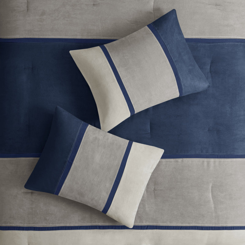 Elegant Blue Bedding Sets, Faux Suede Polyester, Perfect For Cabin Use